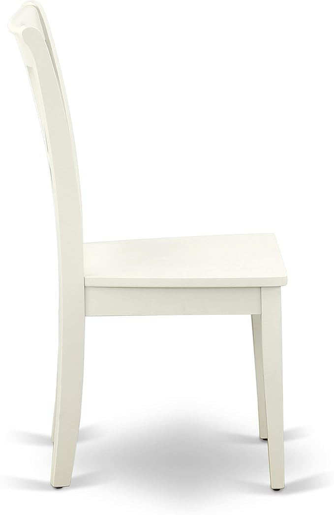 East West Furniture SHCL5-LWH-W 5 Piece Dining Table Set for 4 Includes a Round Kitchen Table with Pedestal and 4 Kitchen Dining Chairs, 42x42 Inch, Linen White