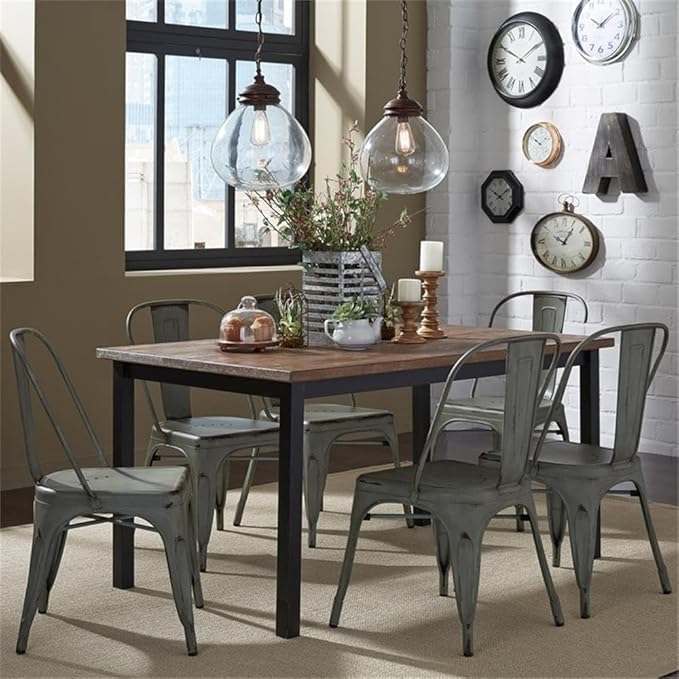 Liberty Furniture Industries Vintage Series Bow Back Side Chair - Green, W21 x D21 x H34, Metal
