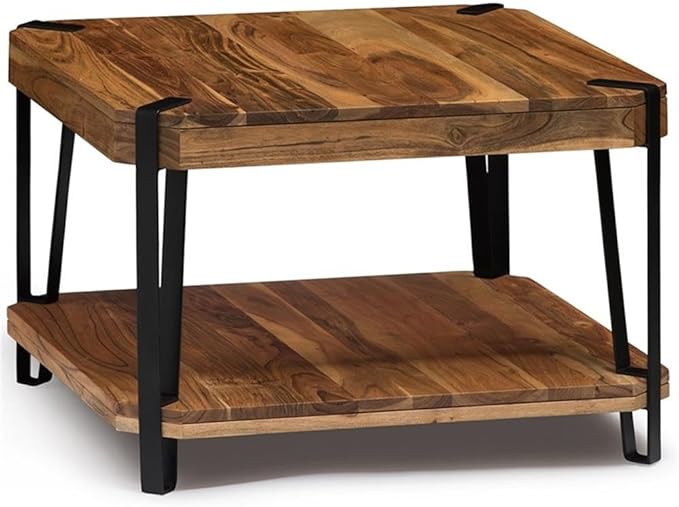 Ryegate Coffee Table, Natural Solid Wood with Metal Frame, Live Edge Industrial Modern Design, Unique Acacia Wood with Subtle Imperfections, Includes Floor Protectors, Ideal for Living Room