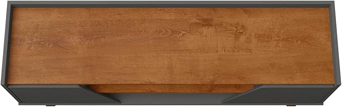 Manhattan Comfort Marcus Mid Century Modern 55 Inch TV Stand with Solid Wood Legs, Cable Management, 4 Shelves and Soft Close Doors, Entertainment Center and Media Console for Living Room, Grey