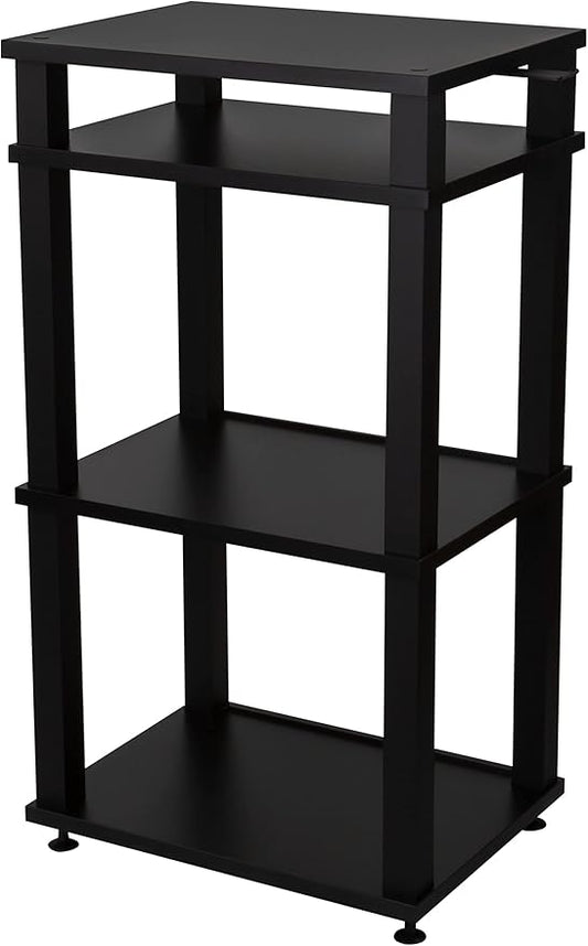 Andover Audio SpinStand Rack for Records and Audio Components - Metal-Reinforced, Holds 150 LPs, Optimum Height & Storage Space, Ideal for Turntables, Vinyl, SpinBase Systems (Black)