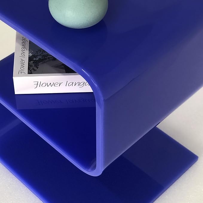 Acrylic Side Table,17.7" H S-Shaped end Table for Living Room,Clear Nightstand,Bedside Table for Bedroom,Used for The Bathroom Storage Table