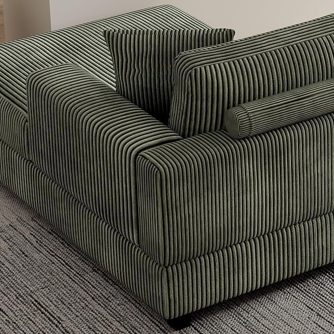 Eafurn 132.68" Oversized L Shaped Modular Sectional Sofa Couch with Reversible Chaise Lounge Daybed, Modern Corduroy Upholstered Corner Lounge Couch with Thick Cushions and Headrest