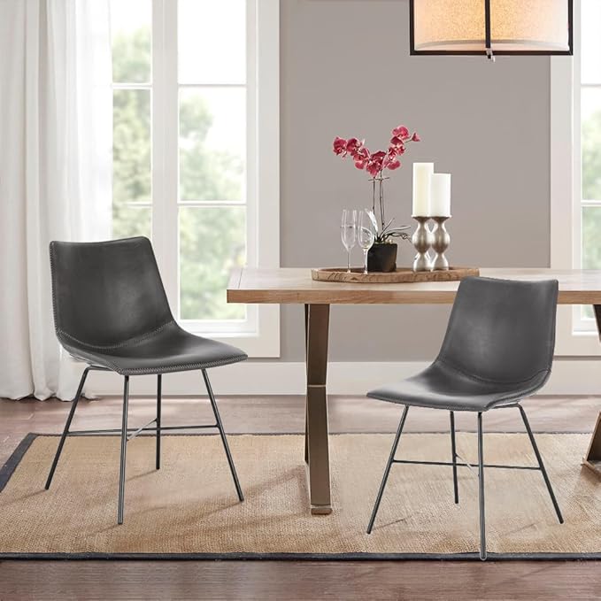 Poly and Bark Paxton Dining Chair, Set of 2 Grey