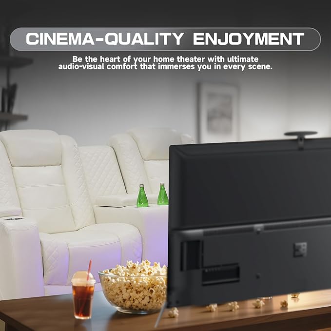 PU Leather Power Wall Hugger Chair Double Reclining Sectional Sofa 2-Seater Loveseat Couch with Center Storage Console & Armrests, USB Port, 4 Cup Holders and LED for Living Room RV Theater Seating