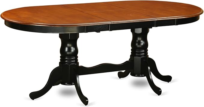 East West Furniture PLKE5-BCH-LC 5 Piece Dining Room Furniture Set Includes an Oval Kitchen Table with Butterfly Leaf and 4 Faux Leather Upholstered Dining Chairs, 42x78 Inch, Black & Cherry