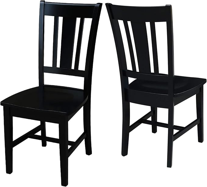 Set of Two San Remo SplatBack Dining Chairs, Black