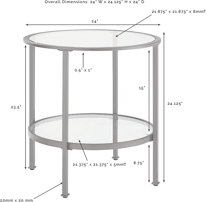 Crosley Furniture Aimee Small Side End Table with Storage Shelf for Living Room, Oil-Rubbed Bronze