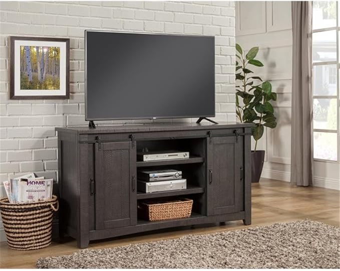 Martin Svensson Home Sierra 65" Solid Wood TV Stand, Grey