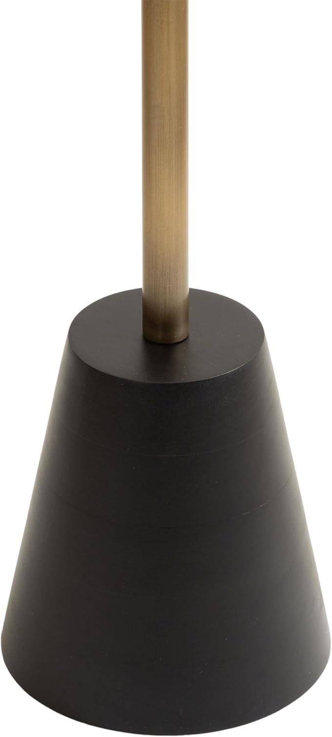 Kate and Laurel Tira Elegant Round Side Table, 14 x 24, Brass and Black, Modern Glam Circle End Table for Use as Bedroom Nightstand or Living Room Table Option
