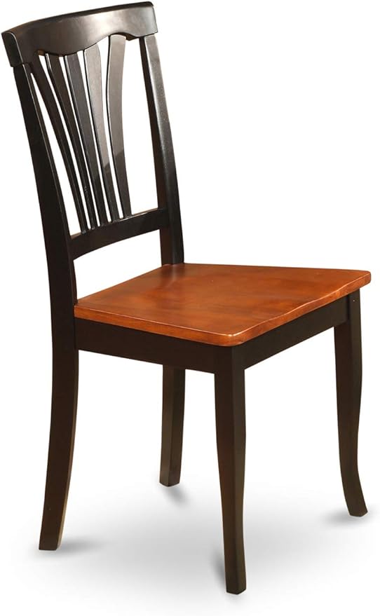 East West Furniture HLAV5-BCH-W 5 Piece Modern Dining Table Set Includes a Round Wooden Table with Pedestal and 4 Kitchen Dining Chairs, 42x42 Inch, Black & Cherry