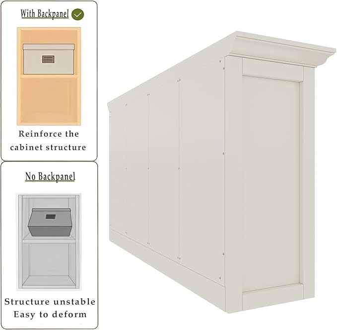 Cube Shelf Bookcase with Base - Wooden 2 Tiers Floor Standing Low Storage Cabinet for Home and Office, 8-Cube Lattice Bookshelf, Warm White