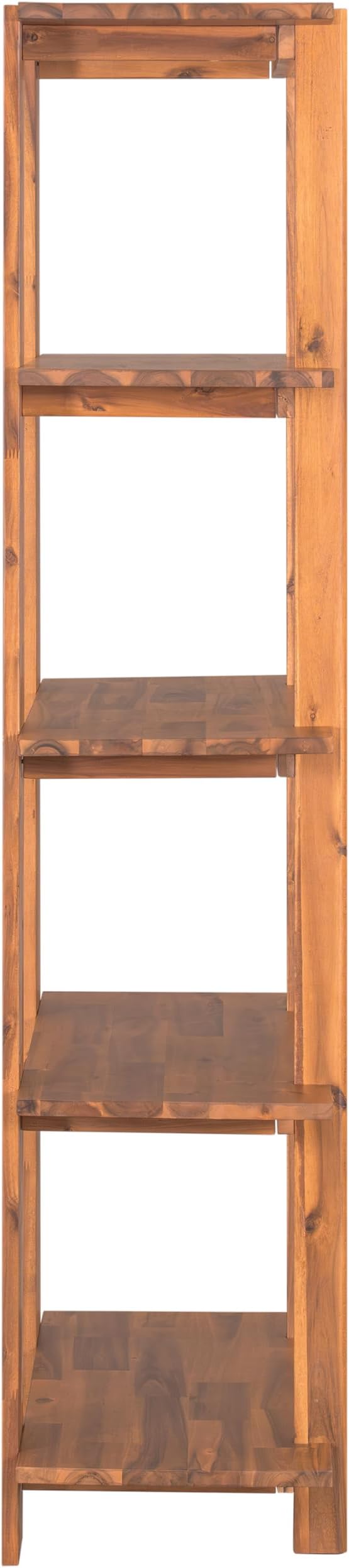 Christopher Knight Home Milio Modern 4 Shelf Bookcase, Acacia Solid Wood Book Organizer with Non-Slip Foot Pads, Sturdy Open Storage Shelf, Big Book Shelf, Floor Standing Unit, 70.20'' Height, Teak
