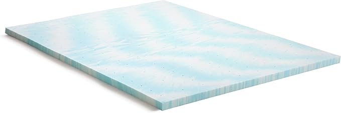 Linenspa 2 Inch Gel Swirl Memory Foam Mattress Topper – Cooling Gel Infused – Pressure Relieving Bed Topper - Mattress Pad – CertiPUR Certified - King Size
