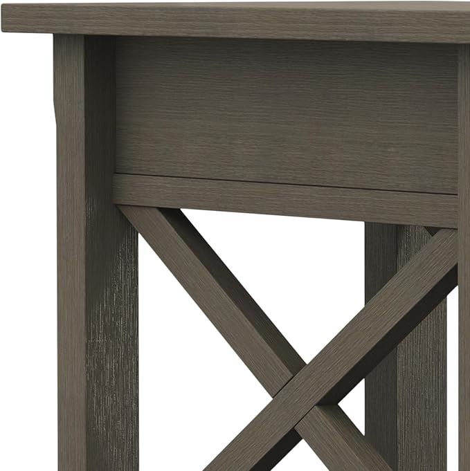 SIMPLIHOME Kitchener SOLID WOOD 14 inch Wide Rectangle Contemporary Narrow Side Table in Farmhouse Grey for the Living Room and Bedroom