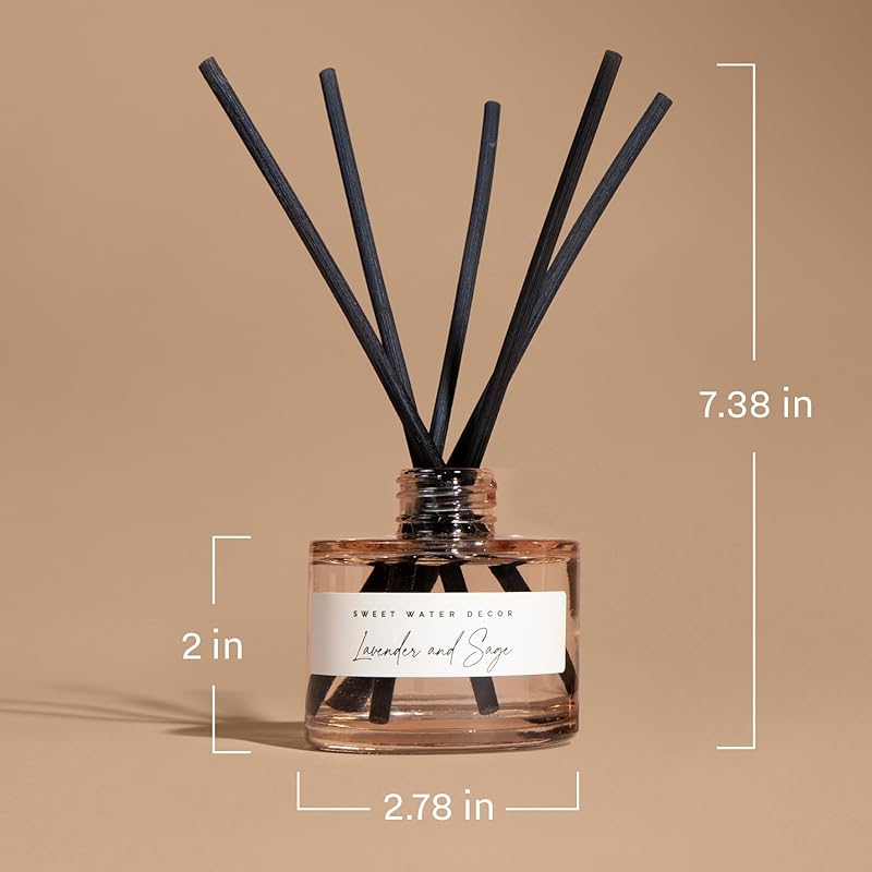 Sweet Water Decor Luxury Getaway Reed Diffuser – Hotel Scent Diffuser with Long-Lasting Premium Fragrance of Leather, Iris, Sandalwood for 4 Months – Ideal for Home Decor