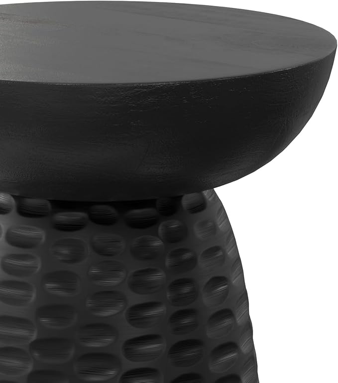 SIMPLIHOME Boyd 13-inch Wide Solid Mango End Table in Black, Contemporary-Style Accent Table for Living Room, Bedroom, or Family Room, Assembled