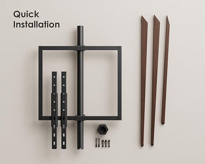 FITUEYES Design Corner TV Stand for 43-65 Inch TVs, Height Adjustable Metal Tripod Easel TV Stand Modern TV Floor Mount with Concealed Storage for Bedroom Living Room, Picasso Series