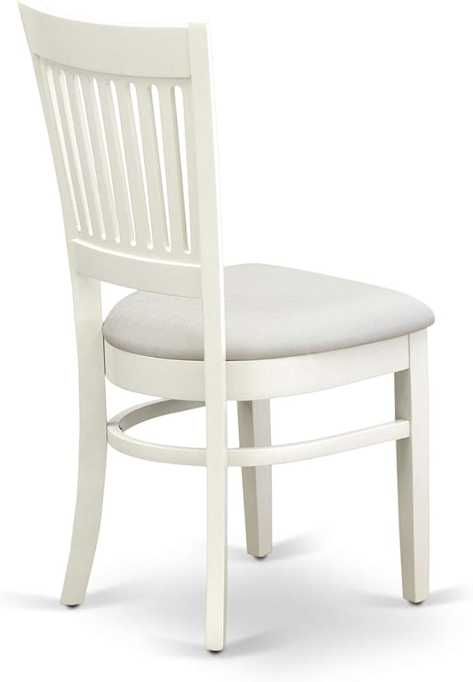 East West Furniture NDVA3-LWH-C 3 Piece Kitchen Table & Chairs Set Contains a Rectangle Dining Room Table with Dropleaf and 2 Linen Fabric Upholstered Chairs, 30x48 Inch, Linen White