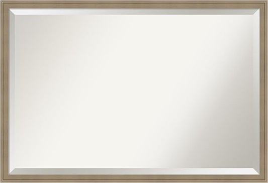 Amanti Art Brown Wall Mirror 26x38 Florence Light Brown Rectangle Bathroom Mirror for Wall Decor Living Room, Large Casual Frame, Hangs Horizonally and Vertically, Bathroom Decor, Beveled Edge from WI