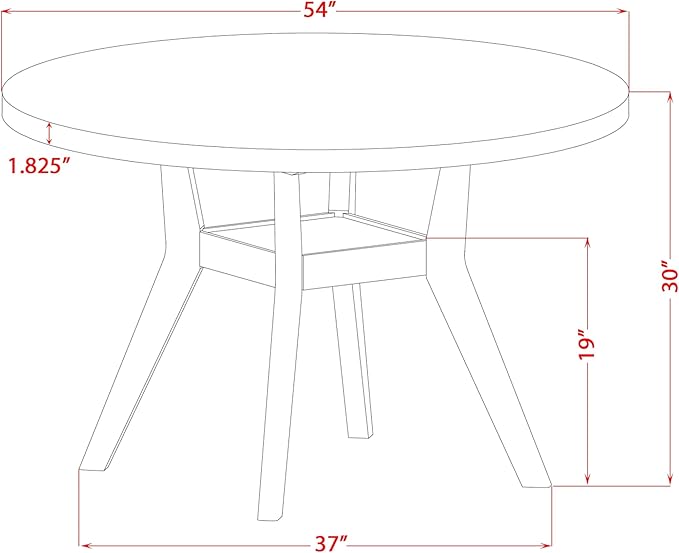 I58-11-TP - A Wood Dining table with a Round Tabletop and Stylish Pedestal, Sand Blasted Black Finish.
