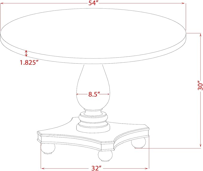 I52-11-TP Wooden Breakfast Table with Acacia Wood Round Tabletop and Stylish Pedestal Base - Sand Blasted Black Finish
