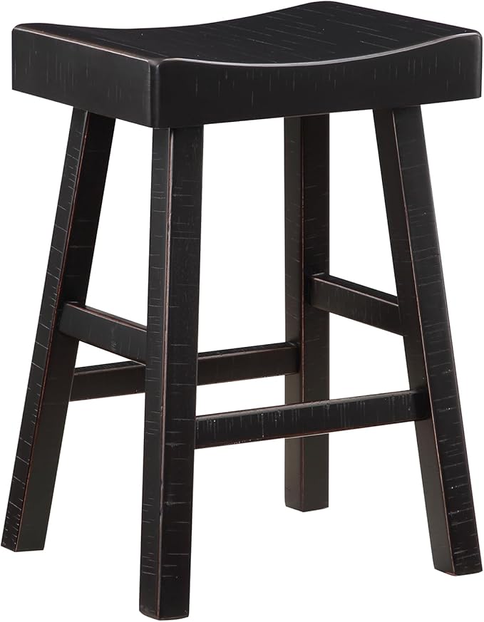 Lexicon Bar Table Set for 3, Small Kitchen Table Set Kitchen Island Table with 3 Saddle Bar Stools, 4 Piece Dining Table Set for Breakfast Nook, Living Room, Apartment, Counter Height, Black