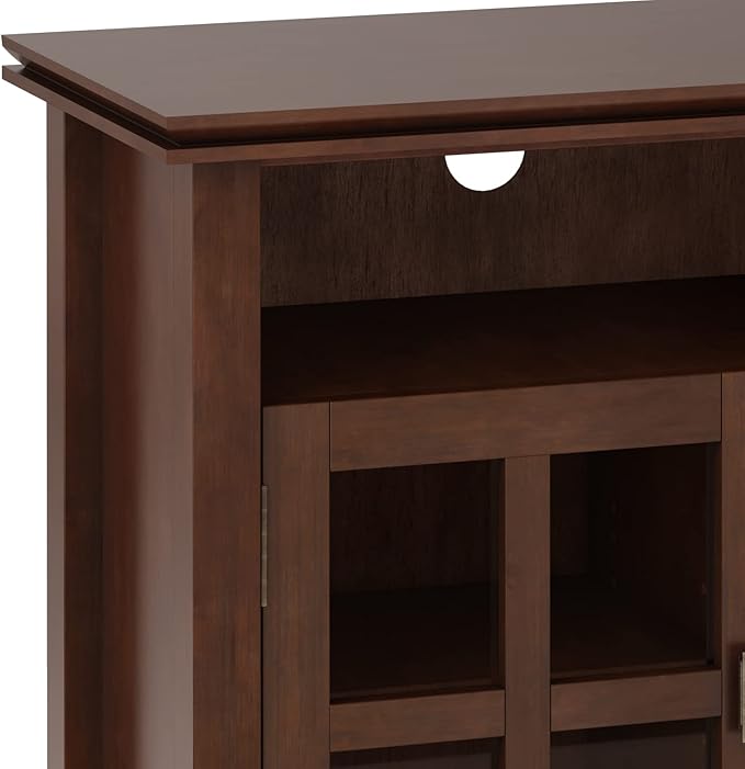 SIMPLIHOME Artisan SOLID WOOD 48 Inch Wide Contemporary TV Media Stand in Russet Brown for TVs up to 55 Inches, For the Living Room and Entertainment Center