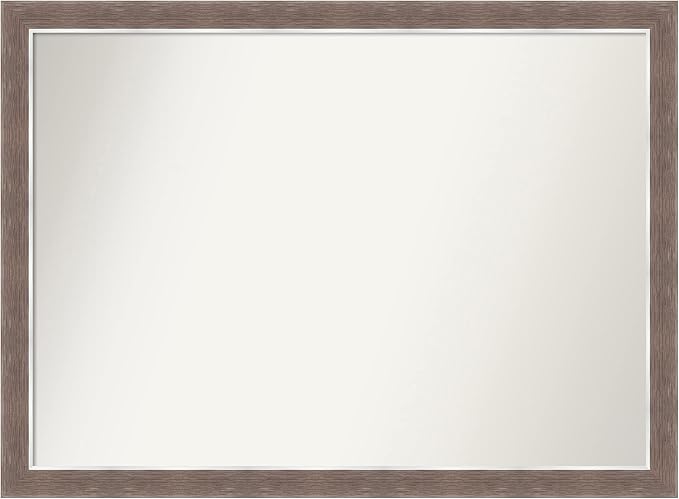 Amanti Art Brown Bathroom Mirror for Over Sink, 31x42 Noble Mocha Rectangle Vanity Mirror, X-Large Casual Frame, Hangs Horizonally and Vertically, Bathroom Wall Decor, Non-Beveled Edge from WI, USA