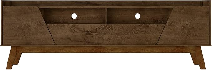 Manhattan Comfort Marcus Mid Century Modern 70 Inch TV Stand with Drawers, Cable Management, 4 Shelves and Soft Close Doors, Entertainment Center and Media Console for Living Room, Brown