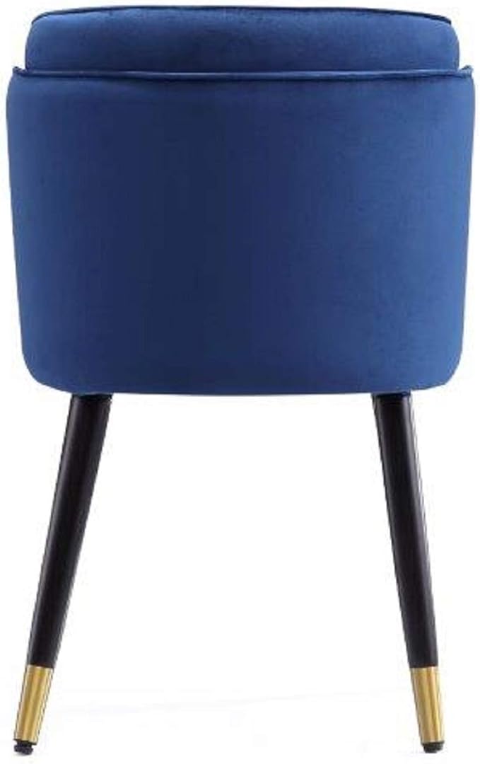 Manhattan Comfort Zephyr Modern Velvet Dining Chair, Solid Wood Frame with Gold-Tipped Splayed Legs, High Density Foam Padding, Vintage Design, Tulip Inspired Accent Furniture, Royal Blue