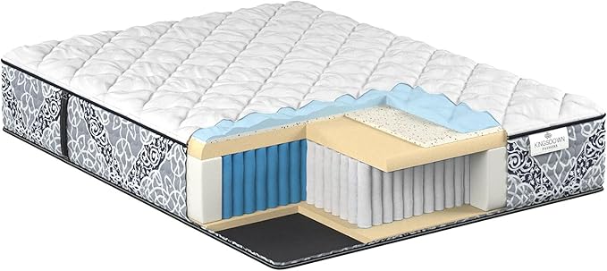 Kingsdown Firm Hybrid Mattress Twin Cooling Gel Memory Foam Layer Multi-Layered Motion Isolation Cool Sleep Quilted Top Luxury Mattresses, 13.5-Inch Passions Merridale