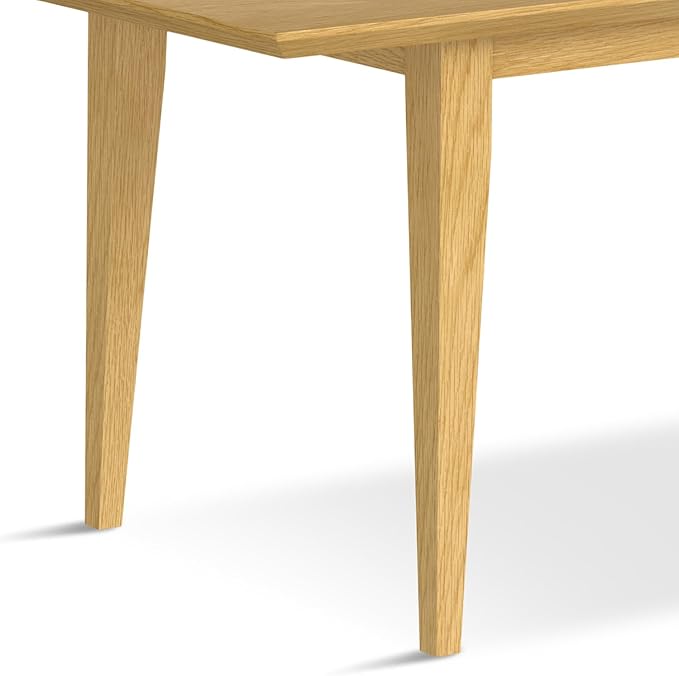 SIMPLIHOME Colby Extendable Dining Table, Solid Wood Oak Veneer in Oak, 60-76 x 36 inches, Contemporary-Style Rectangular Expandable Kitchen Table with Butterfly Leaf for 6+ People