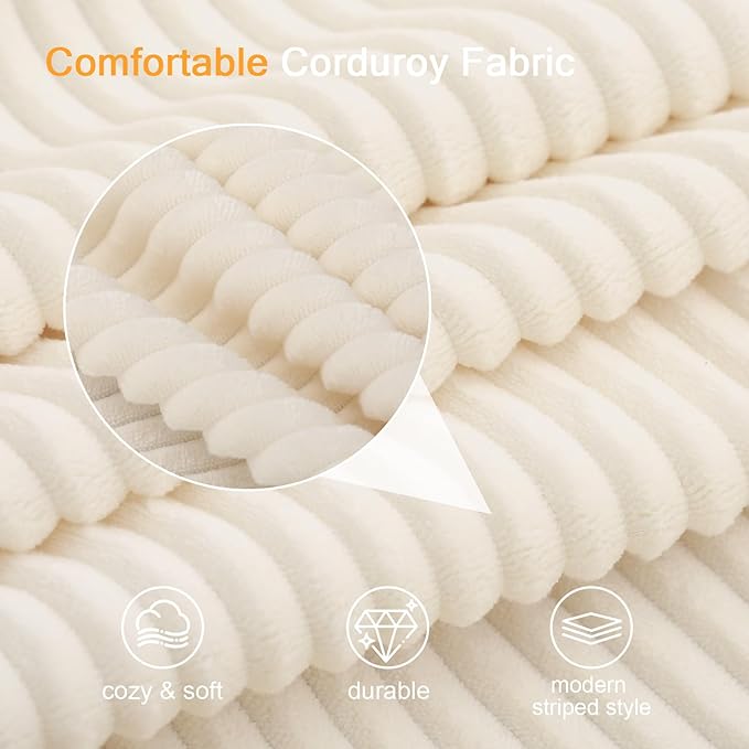 MeMoreCool Convertible Sofa Bed, Pull Out Loveseat Sleeper Sofa Beige, Small Boneless Cloud Couch Bed for Adults, Fold Out Foam Love Seat, Corduroy Folding Floor Couch for Bedroom