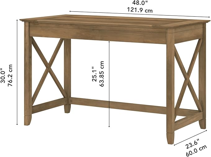 Bush Furniture Key West 48W Writing Desk in Reclaimed Pine
