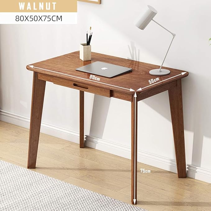 IOTXY Solid Wood Writing Desk - Home Office Workbench Desk with Drawer, Laptop Computer Work Study Table
