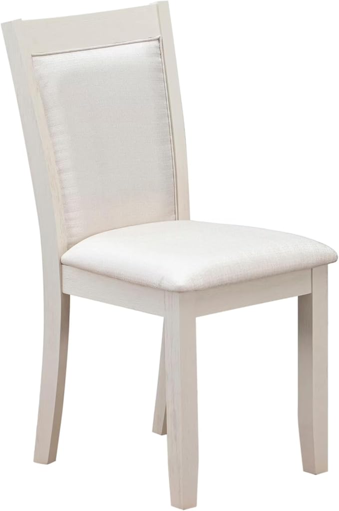 East West Furniture V077MZ001-7 7 Piece Kitchen Table Set Consist of a Rectangle Dining Table with V-Legs and 6 Cream Linen Fabric Parson Dining Room Chairs, 40x72 Inch, Multi-Color
