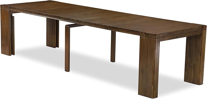 X02DA-2C8-32 6-Pc Dining Table Set includes an Extendable Rectangle Kitchen Table, 1 Coffee Table, 2 Polyester Dining Chairs and 2 Benches, 39x120 Inch, Antique Walnut
