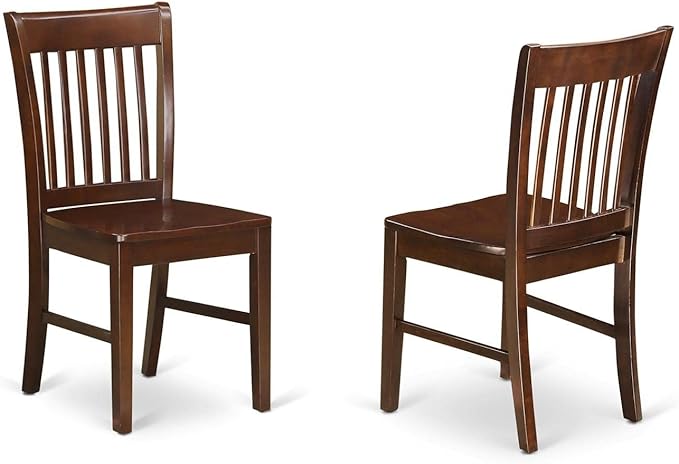 East West Furniture ANNO5-MAH-W 5 Piece Dining Set Includes a Round Dining Room Table with Pedestal and 4 Wood Seat Chairs, 36x36 Inch, Mahogany