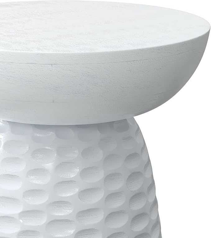 SIMPLIHOME Boyd 13-inch Wide Solid Mango End Table in White, Contemporary-Style Accent Table for Living Room, Bedroom, or Family Room, Assembled