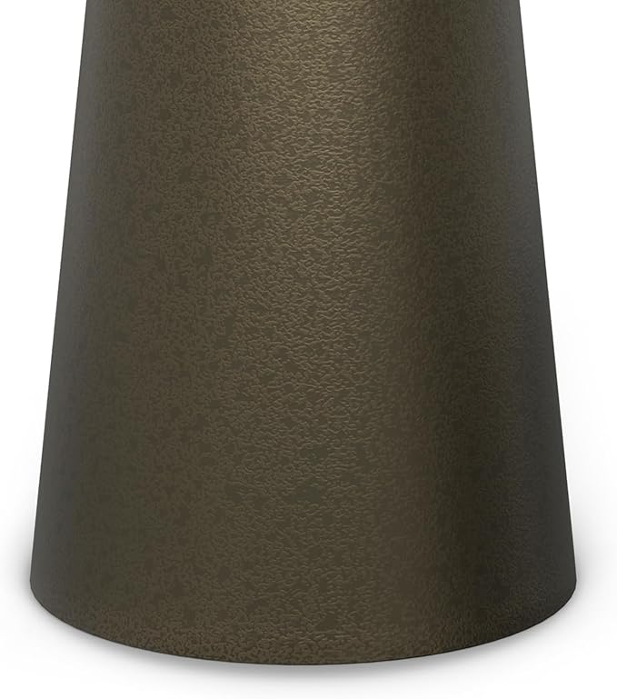 SIMPLIHOME Surrey Contemporary Modern 12 inch Wide Metal Side Table in Antique Gold, Fully Assembled for The Living Room and Bedroom