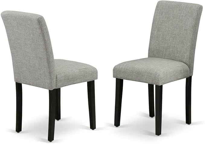 East West Furniture AMAB3-BCH-06 3 Piece Dining Table Set for Small Spaces Contains a Round Kitchen Table with Pedestal and 2 Shitake Linen Fabric Upholstered Chairs, 36x36 Inch, Black & Cherry
