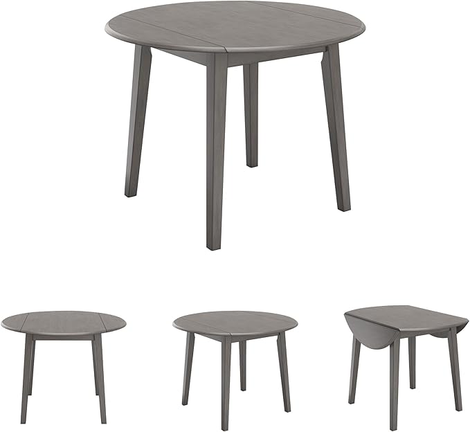 Signature Design by Ashley Shullden Casual Round Dining Small Drop Leaf Table, Seats up to 4, Gray