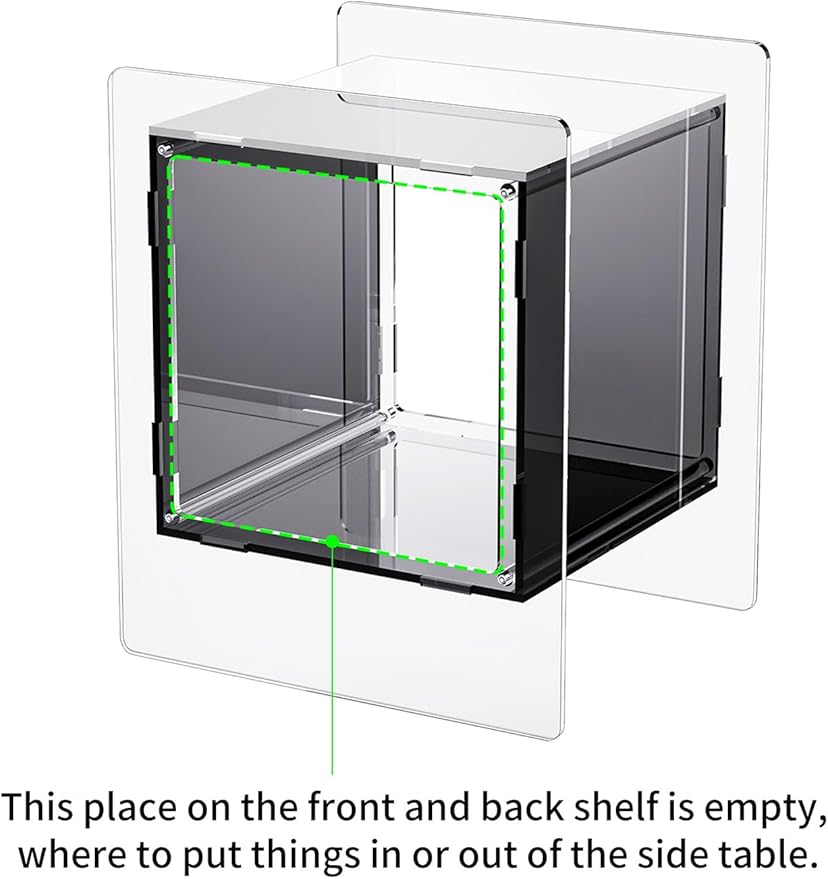 Acrylic Nightstand Colorful Bedside Table with Open Storage Shelf,Clear Side Table for Living Room (1, Black)