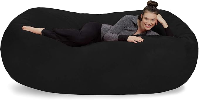 Sofa Sack Bean Bag Chair Cover, 7-5-feet, Black