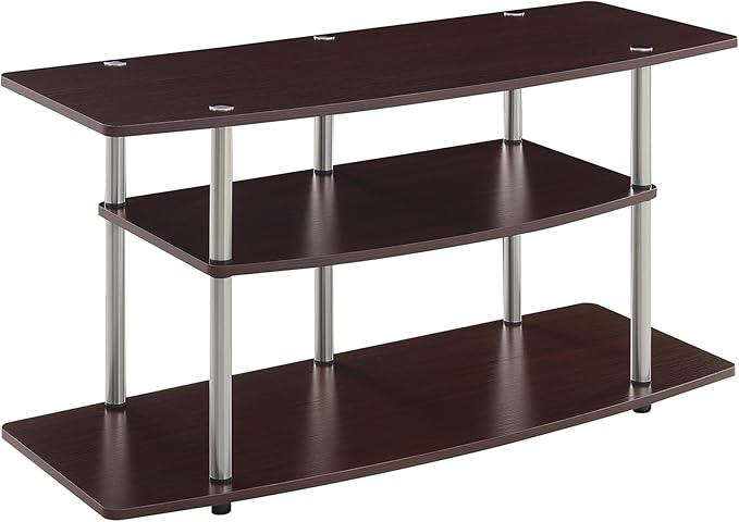 Convenience Concepts Designs2Go No Tools 3-Tier Wide TV Stand 42" - Entertainment Center for TVs up to 46 Inches, Modern TV Mount with Shelves for Living Room, Cherry
