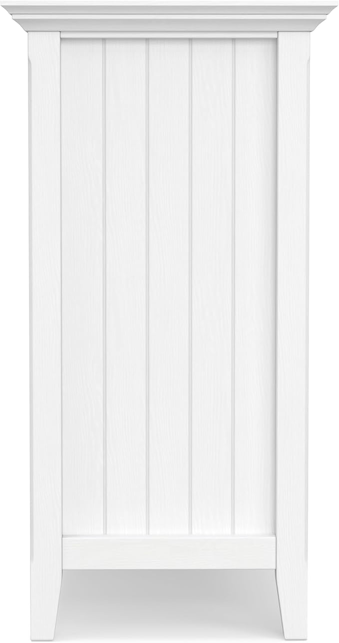 SIMPLIHOME Bedford SOLID WOOD 53 inch Wide Transitional TV Media Stand in White For TVs up to 60 inches for the Living Room and Entertainment Center