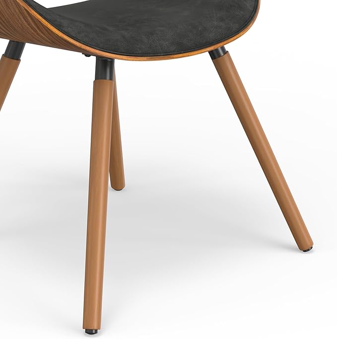 SIMPLIHOME Marana Dining Chair in Distressed Slate Grey Vegan Leather, 20.7 x 21.3 x 29.3 inches, Bentwood Backrest with Contoured Seat for Dining Room or Kitchen