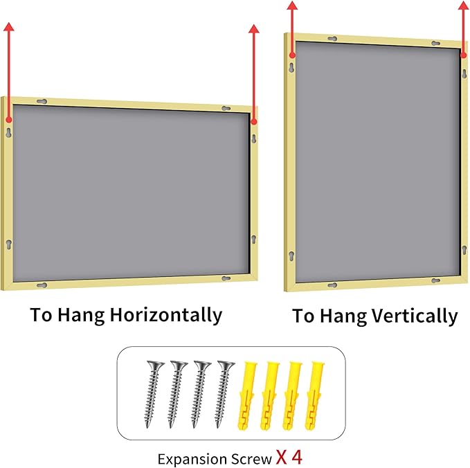 YIROMAN Bathroom Mirror 48"x36", Large Brushed Gold Bathroom Mirror for Over Sink with Aluminum Frame, Rectangular Vanity Mirror with Right Angle, Wall Mirror Hangs Horizontal or Vertical
