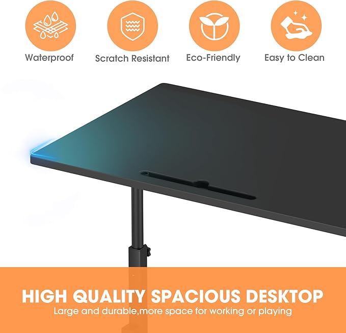 Klvied Small Standing Desk Adjustable Height for Sitting and Standing, Portable Laptop Table for Walking Pad (Black)